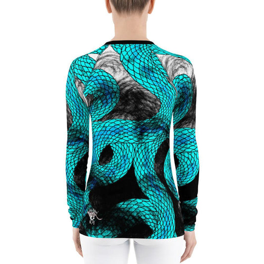 Teal Imperial Dragon Women's Long Sleeve Rash Guard - Rocky Mountain Dragons LLC