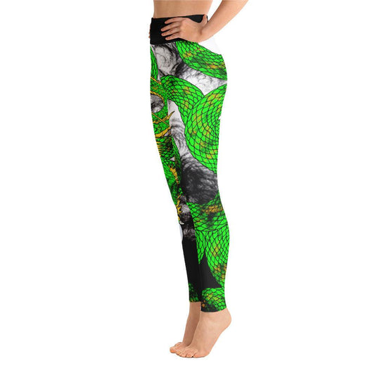 Lime Green Imperial Dragon Yoga Leggings - Rocky Mountain Dragons LLC