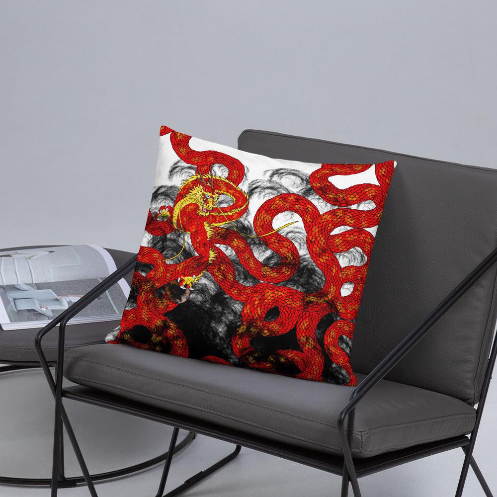 Red Imperial Dragon Basic Pillow - Rocky Mountain Dragons LLC