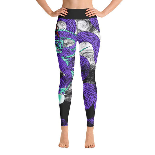 Purple Imperial Dragon Yoga Leggings - Rocky Mountain Dragons LLC