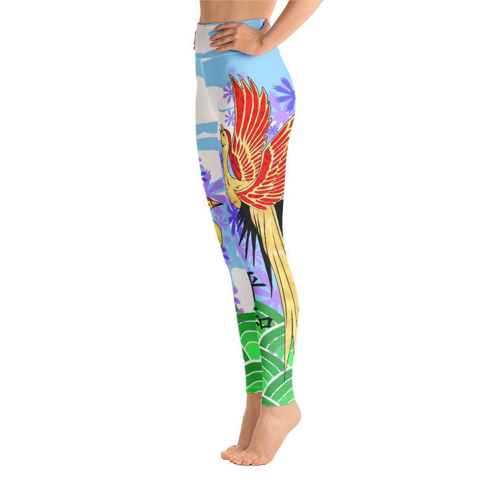Phoenix Kimono style Yoga Leggings - Rocky Mountain Dragons LLC