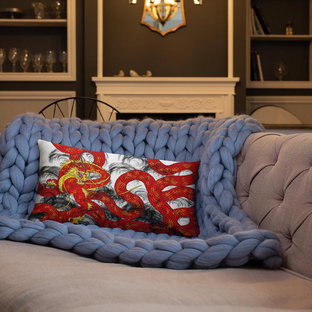 Red Imperial Dragon Basic Pillow - Rocky Mountain Dragons LLC