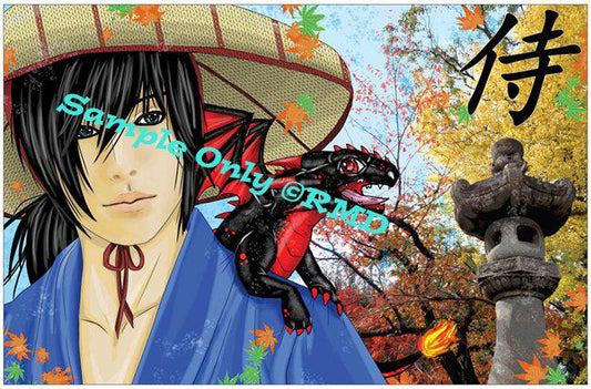 Samurai Shoulder Dragon Poster - Rocky Mountain Dragons LLC